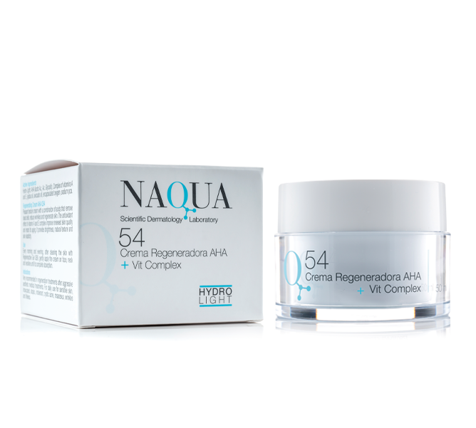 NAQUA Q54, Regeneradora AHA + Complejo de Vitaminas, Hidratante Facial,