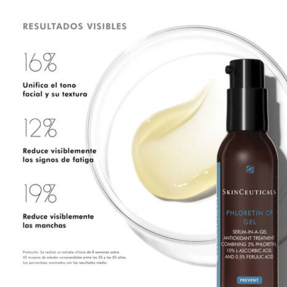SkinCeuticals, Phloretin CF Gel, Tratamiento antioxidante con textura sérum, 30 ml